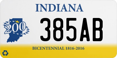 IN license plate 385AB