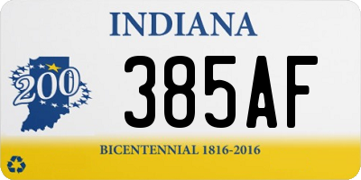 IN license plate 385AF