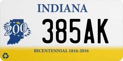 IN license plate 385AK