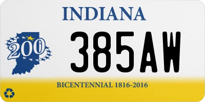 IN license plate 385AW