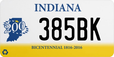 IN license plate 385BK