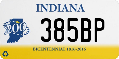 IN license plate 385BP