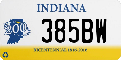 IN license plate 385BW