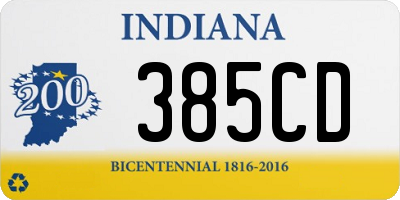 IN license plate 385CD