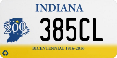 IN license plate 385CL