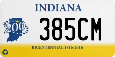 IN license plate 385CM