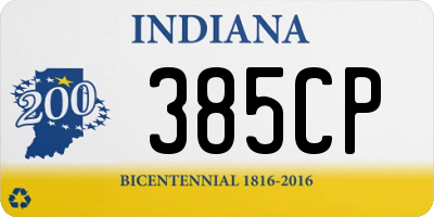 IN license plate 385CP