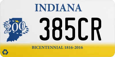 IN license plate 385CR