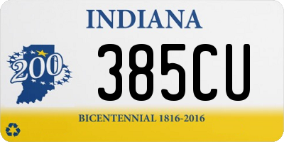 IN license plate 385CU