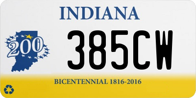 IN license plate 385CW