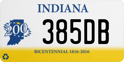 IN license plate 385DB