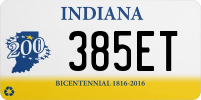 IN license plate 385ET