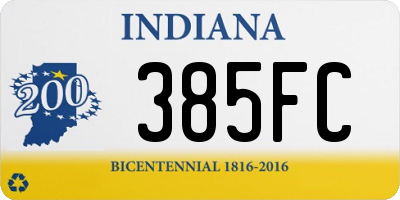 IN license plate 385FC