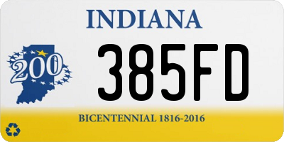 IN license plate 385FD