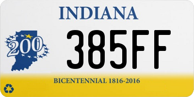 IN license plate 385FF