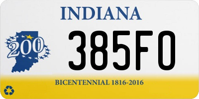 IN license plate 385FO