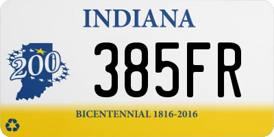 IN license plate 385FR