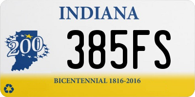 IN license plate 385FS