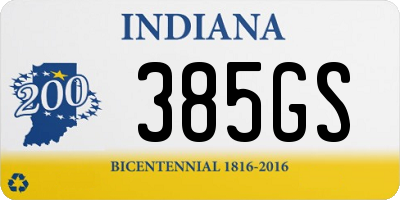 IN license plate 385GS