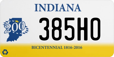 IN license plate 385HO