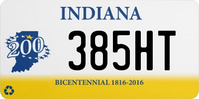 IN license plate 385HT