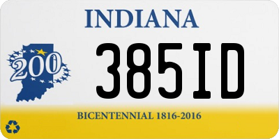 IN license plate 385ID