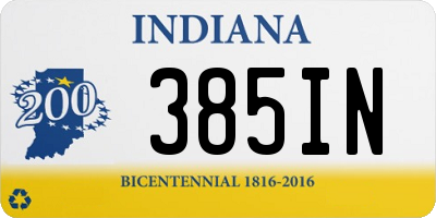 IN license plate 385IN