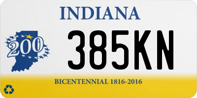 IN license plate 385KN