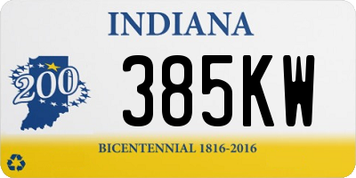 IN license plate 385KW