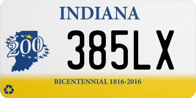 IN license plate 385LX