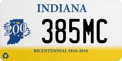 IN license plate 385MC