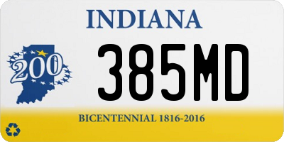 IN license plate 385MD