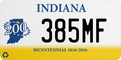 IN license plate 385MF