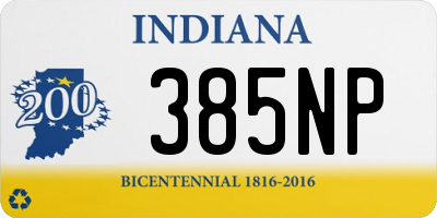 IN license plate 385NP