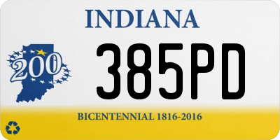 IN license plate 385PD