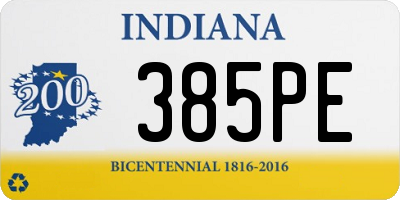 IN license plate 385PE