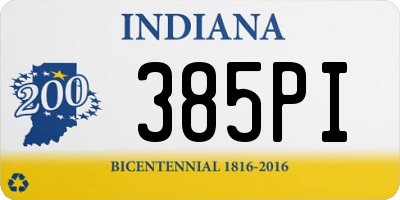 IN license plate 385PI