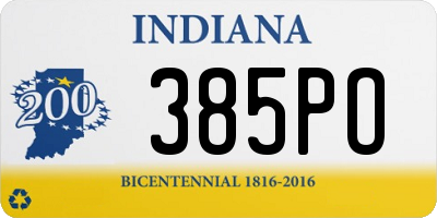 IN license plate 385PO