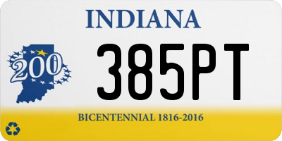 IN license plate 385PT