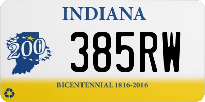 IN license plate 385RW