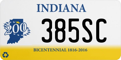 IN license plate 385SC