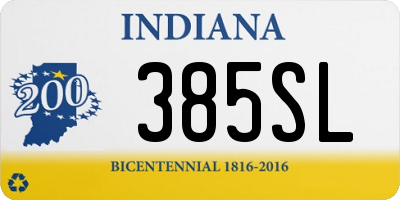 IN license plate 385SL