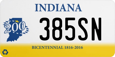 IN license plate 385SN