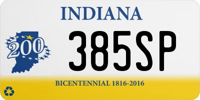 IN license plate 385SP