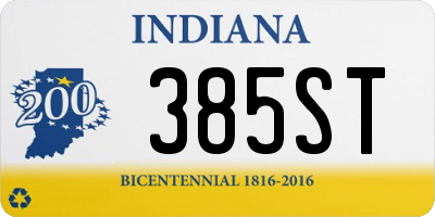 IN license plate 385ST