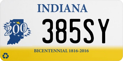 IN license plate 385SY