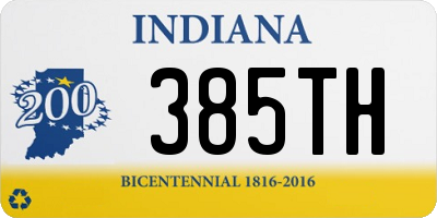 IN license plate 385TH