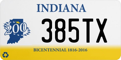 IN license plate 385TX