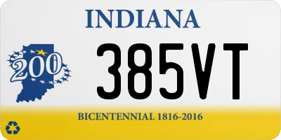 IN license plate 385VT