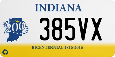 IN license plate 385VX